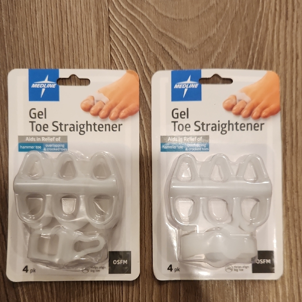2 White Gel Toe Straighteners for Orthopedic Support